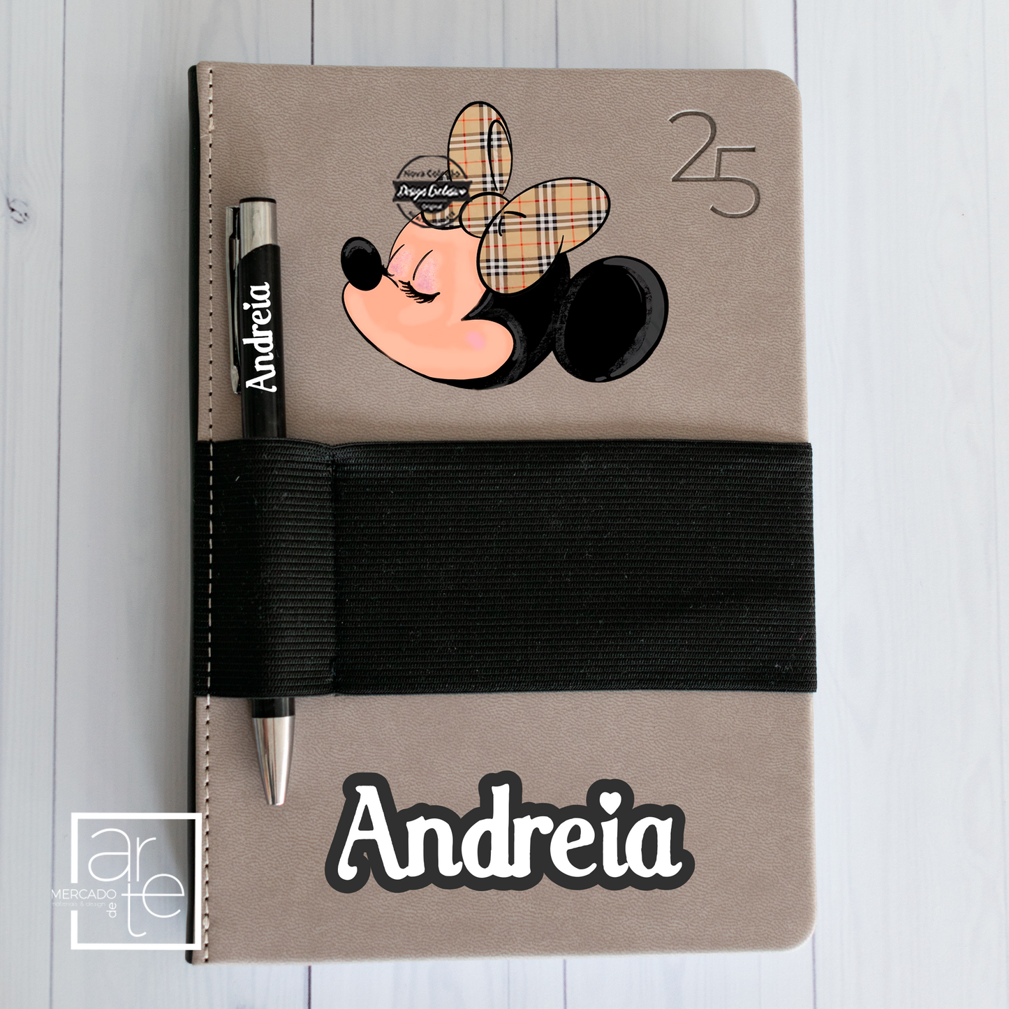 Agenda diária com elástico "Minnie"