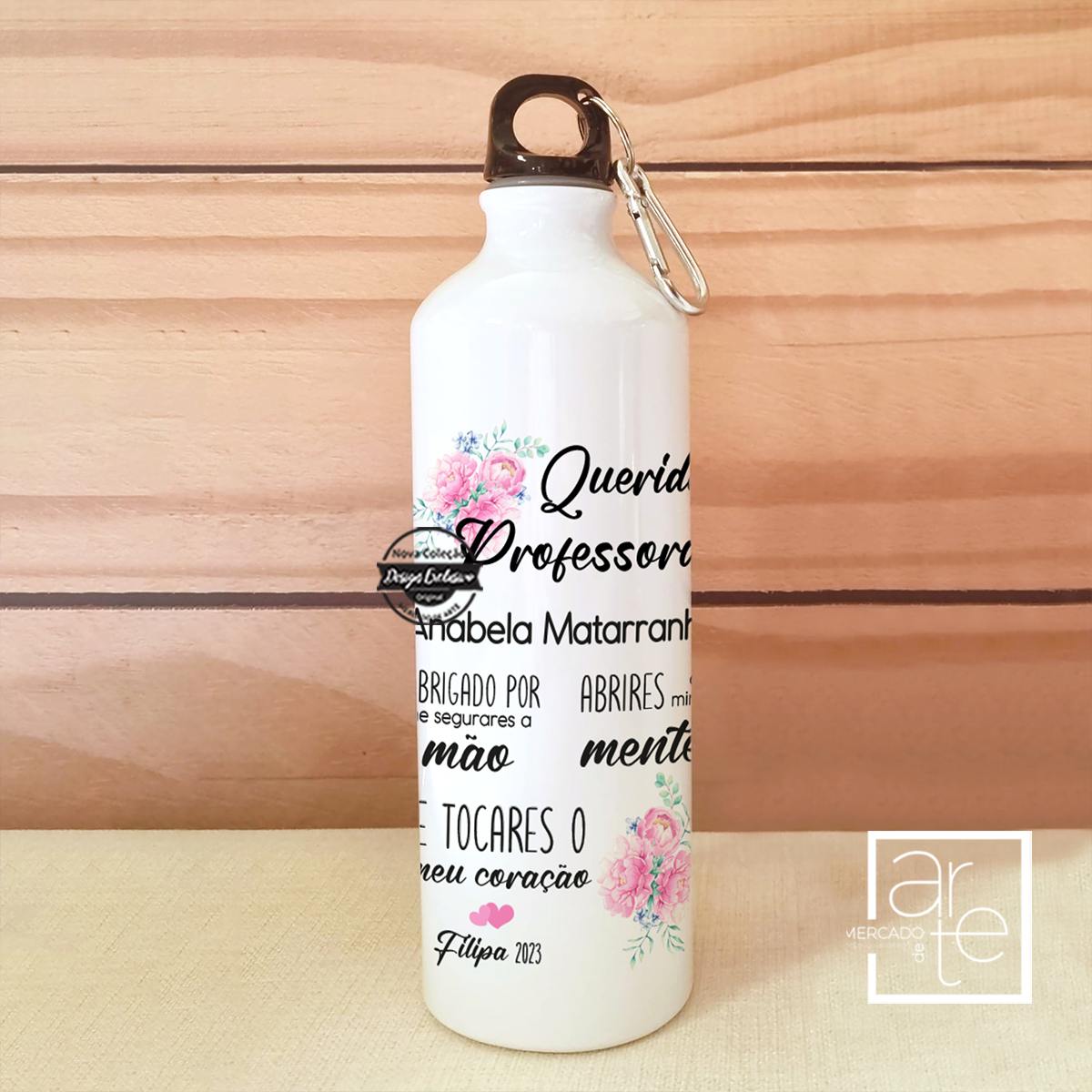 Garrafa florida 800ml "Querida professora"