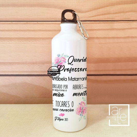 Garrafa florida 800ml "Querida professora"