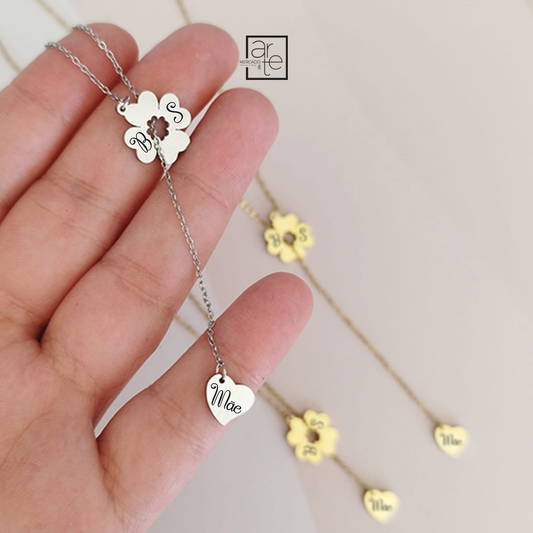 Fio trevo e coração "Mãe"