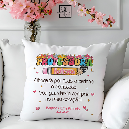 Almofada lápis escolas "Obrigada..."