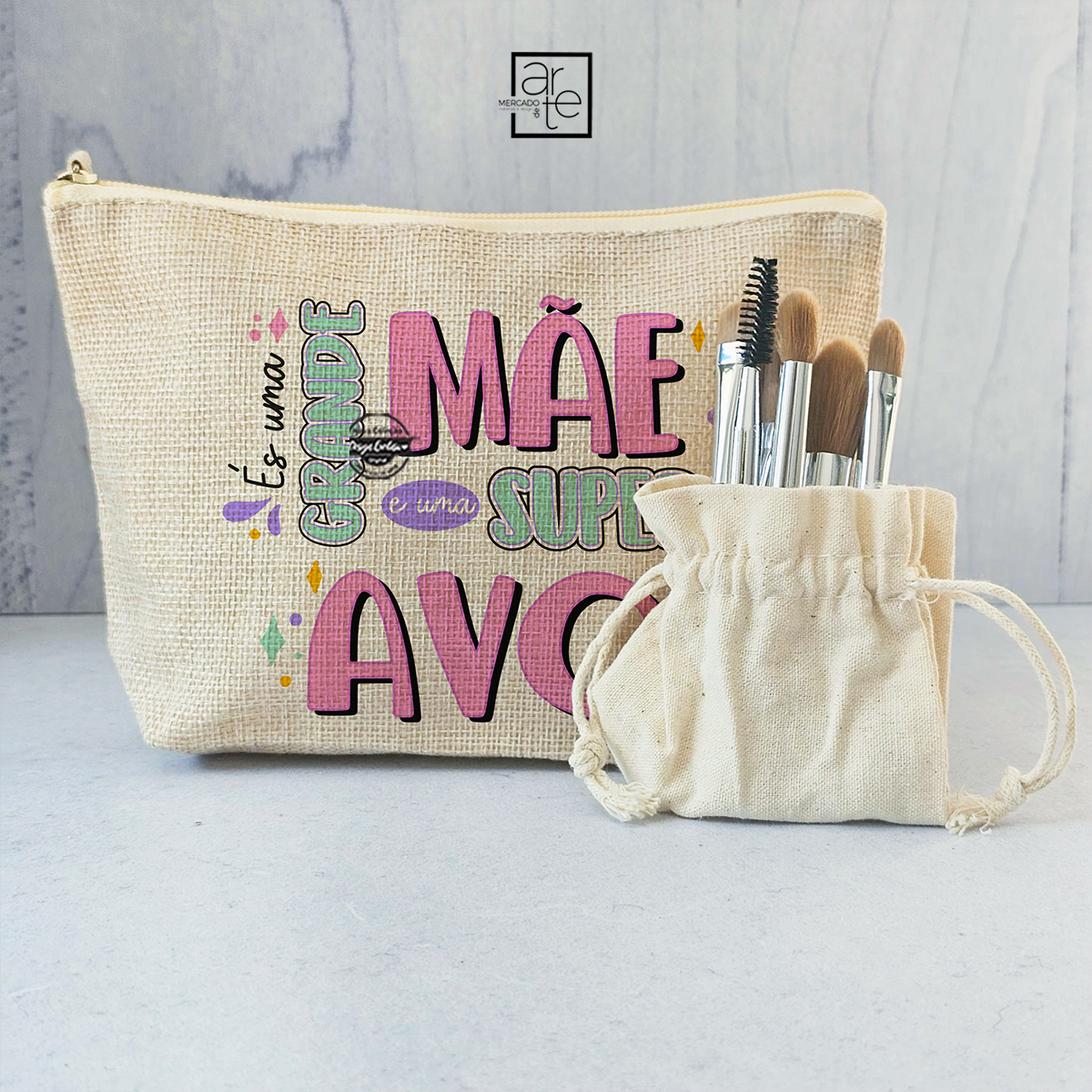Bolsa com pincéis "És uma grande mãe..."