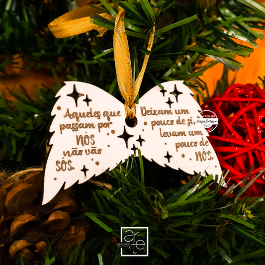 Pendente de Natal asas "Aqueles que passam por nós..."