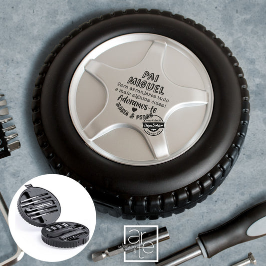 Conjunto de ferramentas pneu " Pai para arranjares tudo e mais alguma coisa "