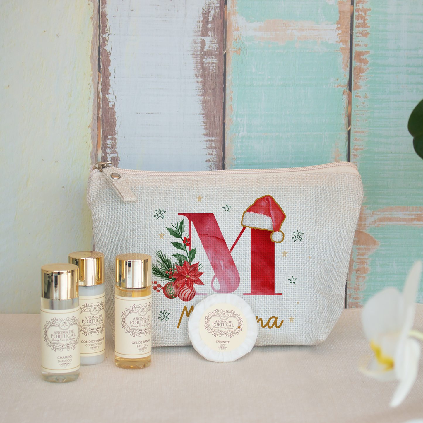 Bolsa de cosméticos Natal "Inicial"