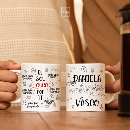 Caneca namorados "Eu sou louco por ti"