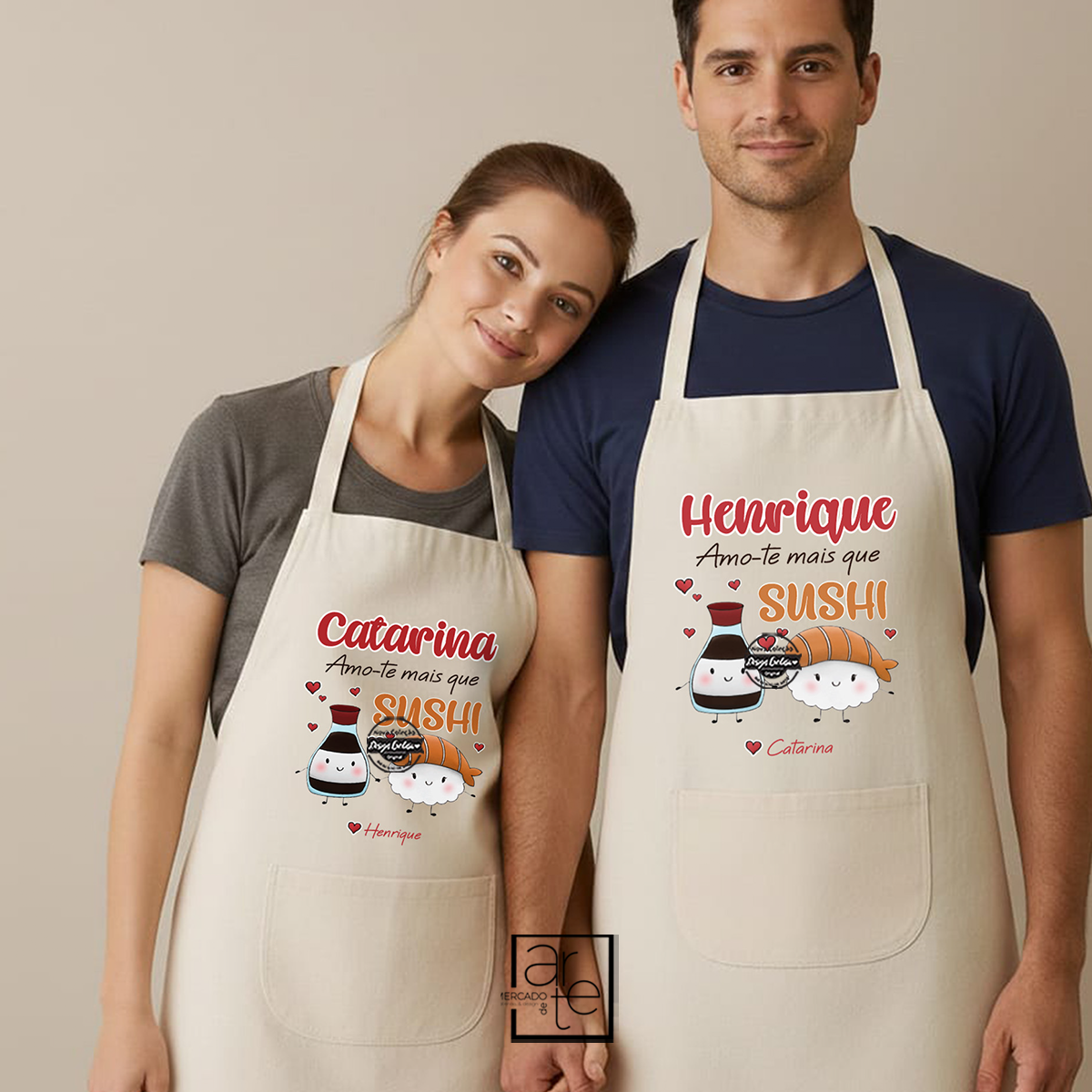 Avental " Amo-te mais que sushi"
