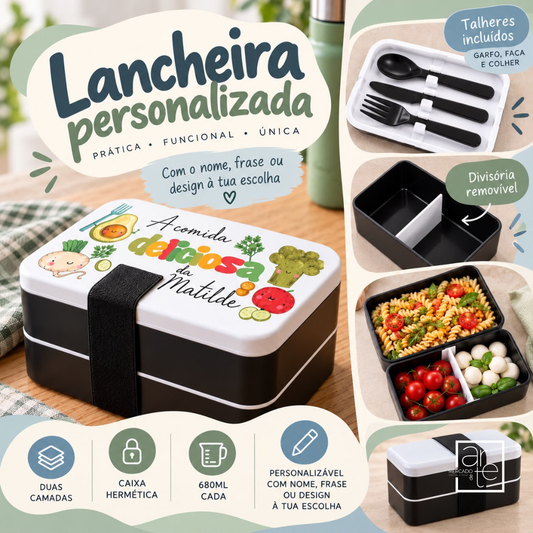 Marmita dois compartimentos "Comida Deliciosa"