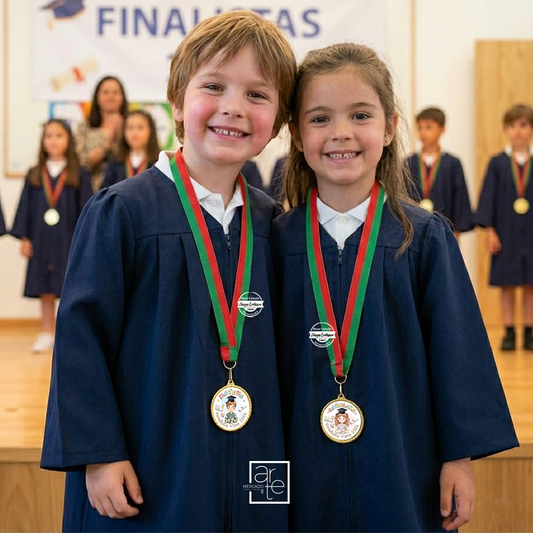 Celebra o fim de uma etapa inesquecível com uma lembrança única e cheia de significado! 🎓✨

Fita com medalha finalista “Menino/Menina” é perfeita para marcar este momento tão especial de uma forma original e memorável.
Com personalização exclusiva, detalhes criativos e um toque académico irresistível, cada peça torna-se uma recordação única desta fase tão importante. 💫

Ideais para oferecer, usar nas celebrações ou guardar como memória para o futuro, porque os melhores momentos merecem ficar para sempre.