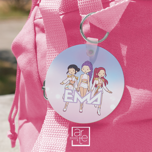 Identificador de mochila estilo "Guerreiras do KPop"