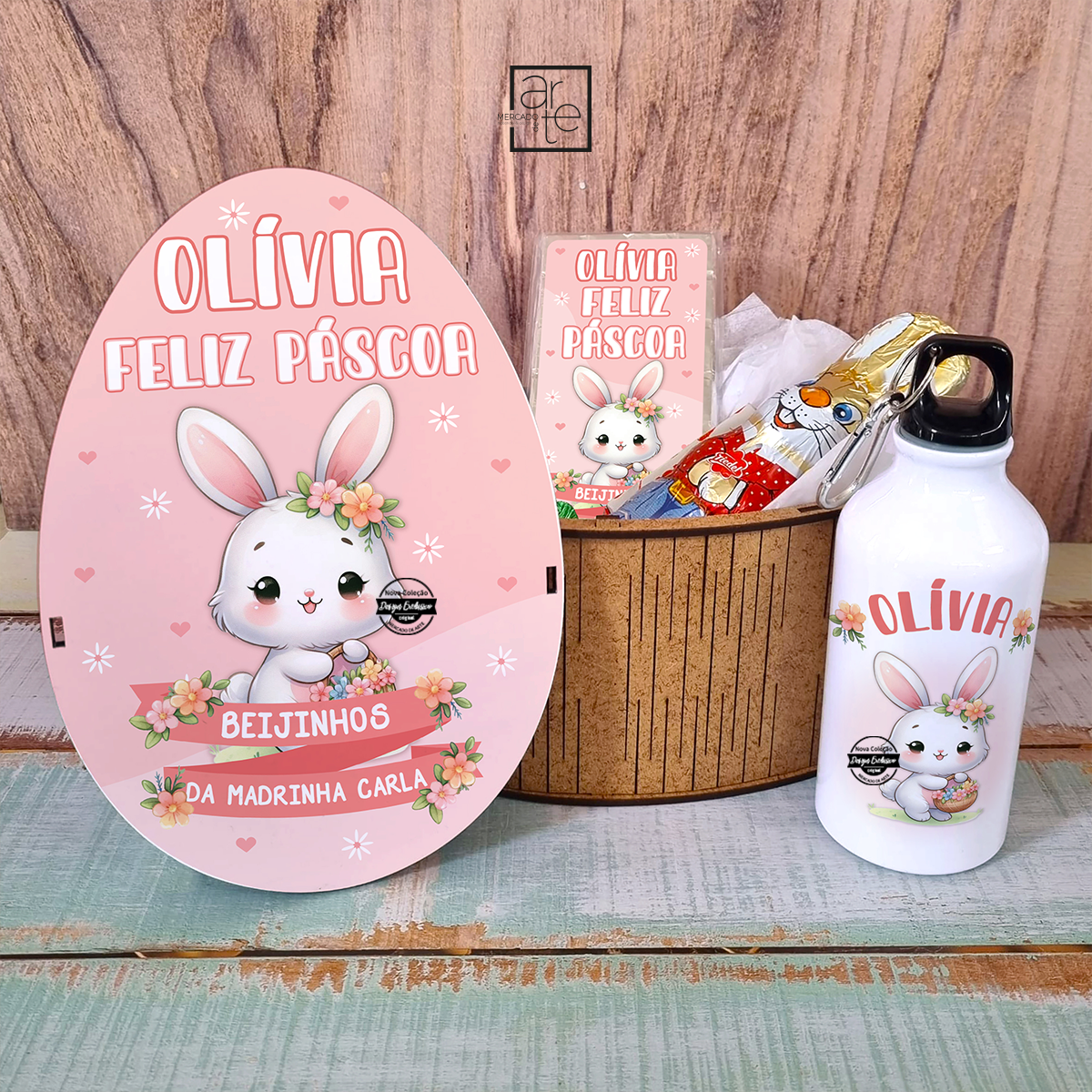 Kit especial ovo coelhinho "Feliz Páscoa"