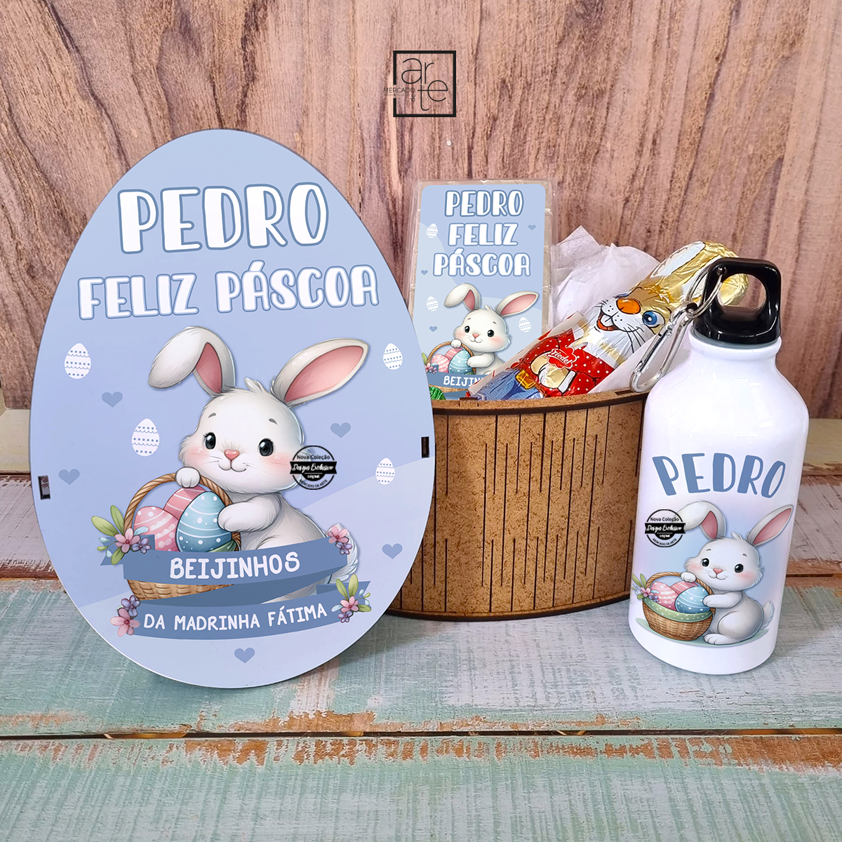 Kit especial ovo coelhinho "Feliz Páscoa"