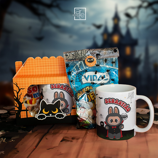 Caixa gato "Labubu Halloween"
