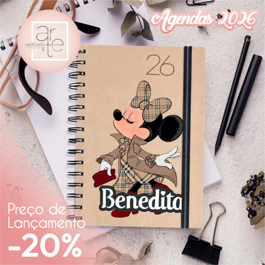 Agenda de argolas A5 2026 "Minnie Chique"
