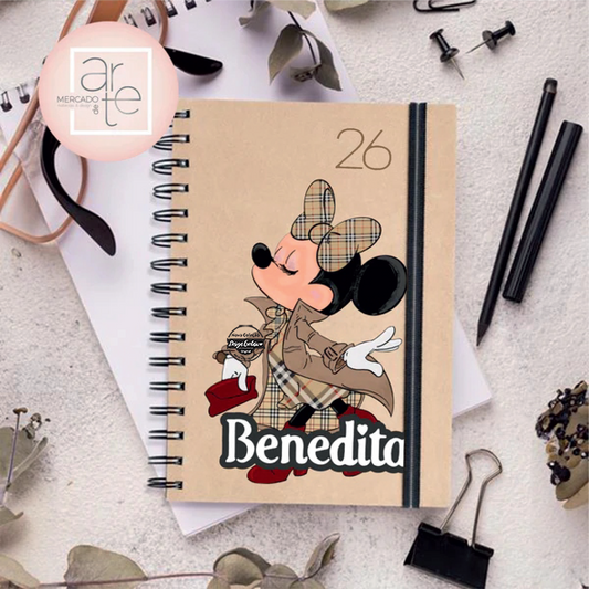 Agenda de argolas A5 2026 "Minnie Chique"