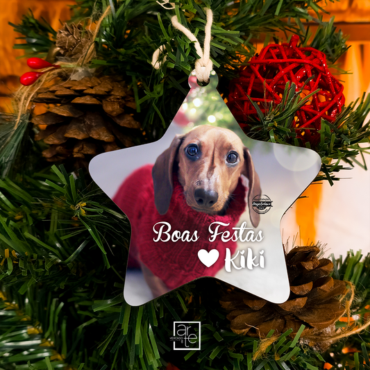 Pendente de Natal estrela "Boas festas"