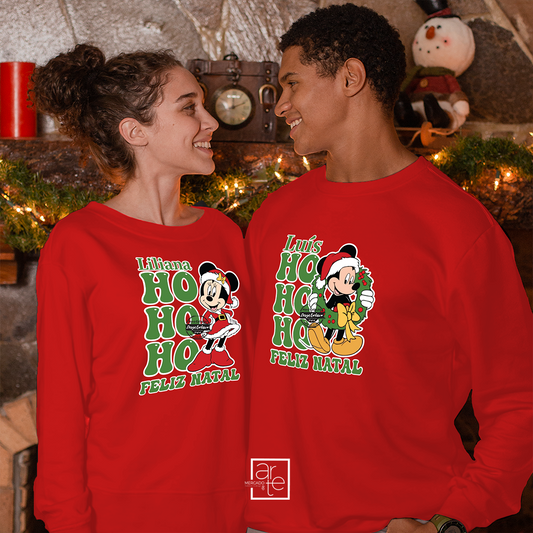 Sweat de natal Minnie e Mickey "HOHOHO"