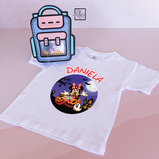 T-shirt com saco mochila doces "Minnie"