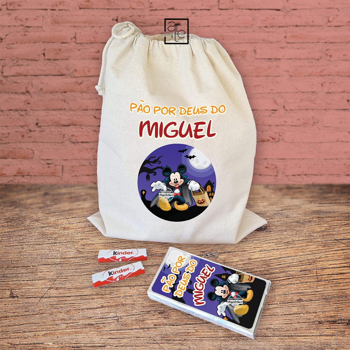 Saco pão por Deus "Minnie/Mickey"