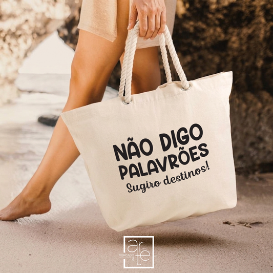 Saco de Praia "Não digo palavrões"