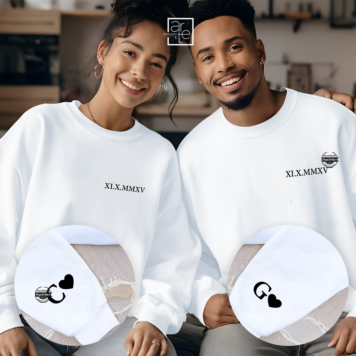 Sweats namorados "Numeração romana"