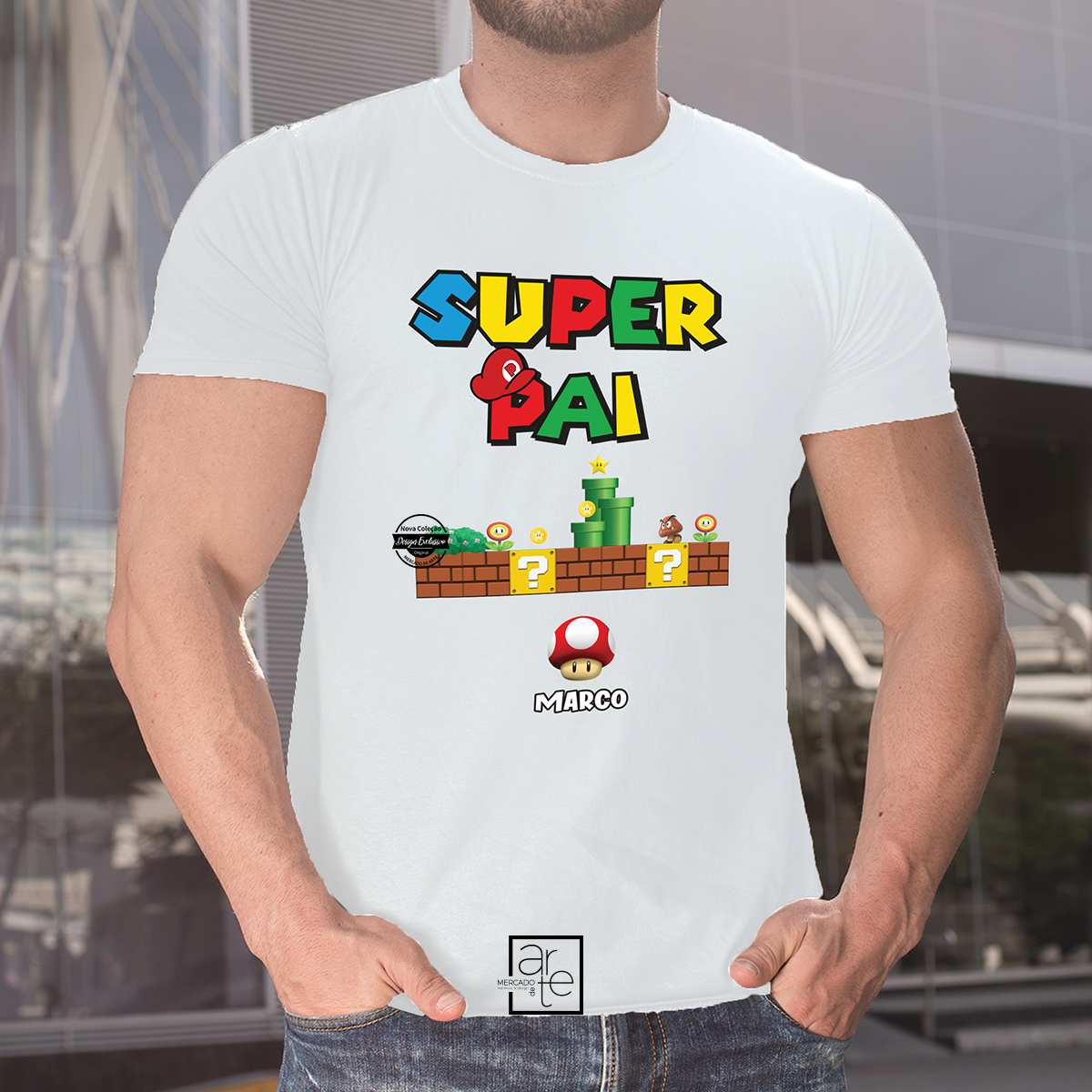 T-shirt Super Mário "Super Pai"
