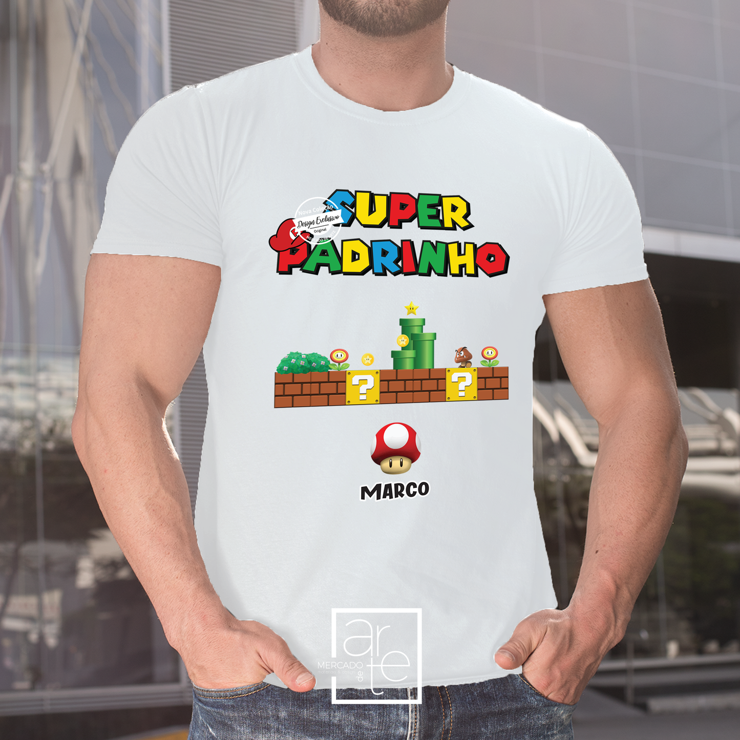 T-shirt Super Mário "Super Padrinho"