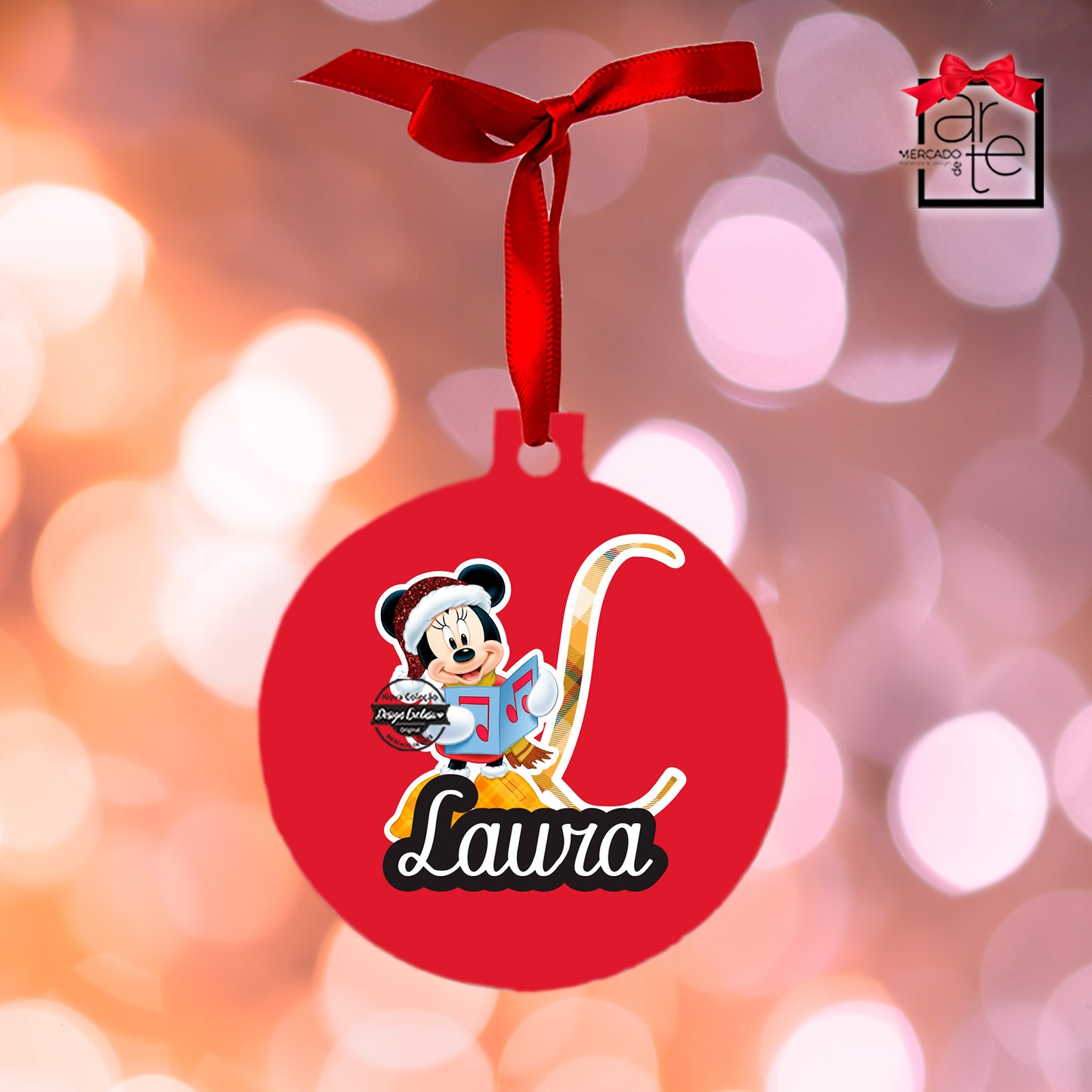 bola de natal Minnie/ Mickey "inicial"