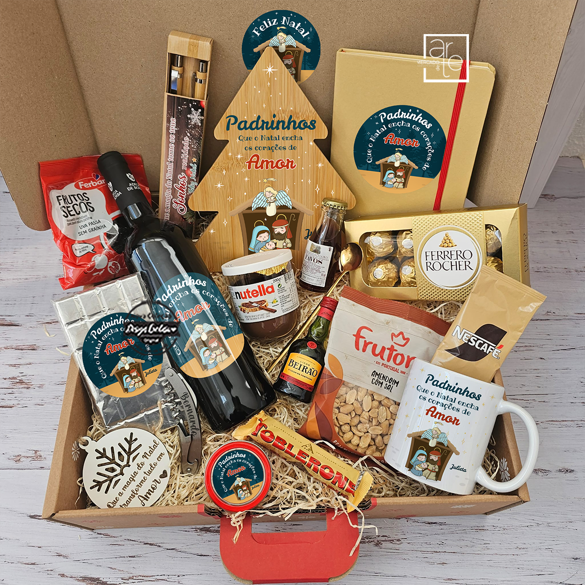 Cabaz de Natal XXL Padrinhos "Feliz Natal..."