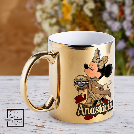 Caneca dourada "Minnie"