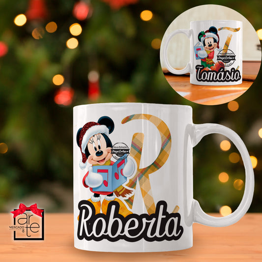 Caneca de natal Minnie/Mickey "Inicial"