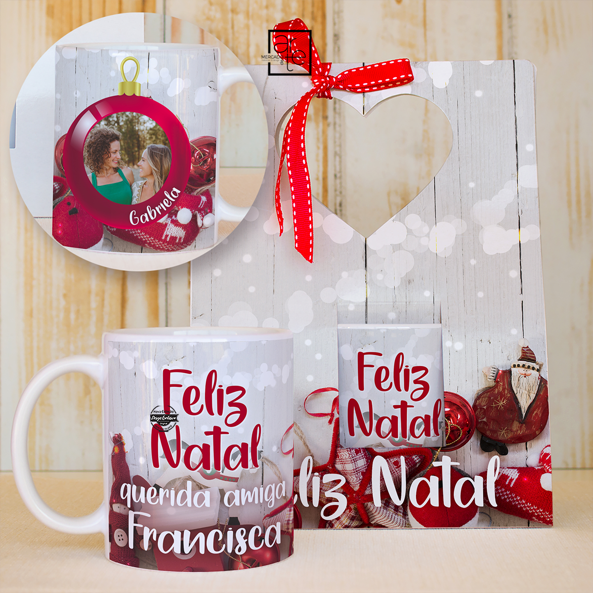 Caneca com caixa "Feliz Natal"