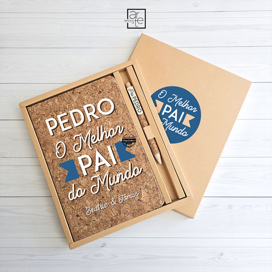 Conjunto bloco e caneta "O melhor pai"