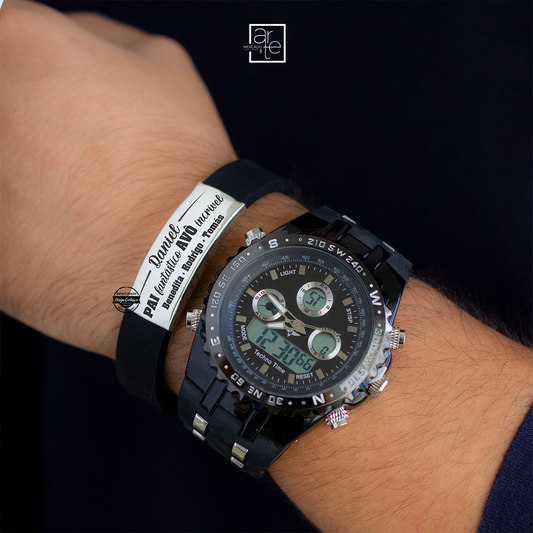 Relógio e/ou pulseira "Pai fantástico, avô incrível"