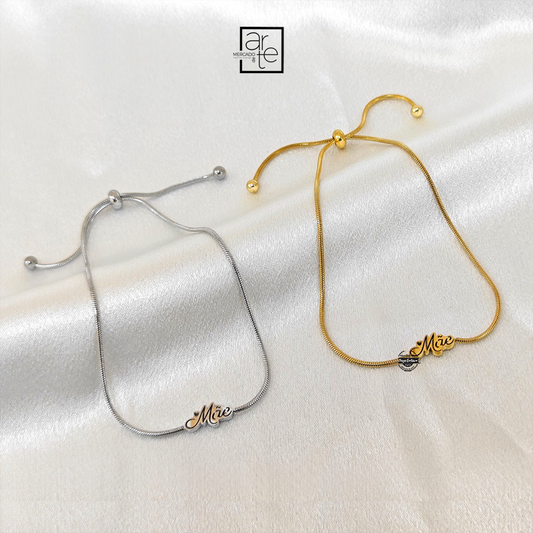 Pulseira ajustável aço inóx "Mãe"