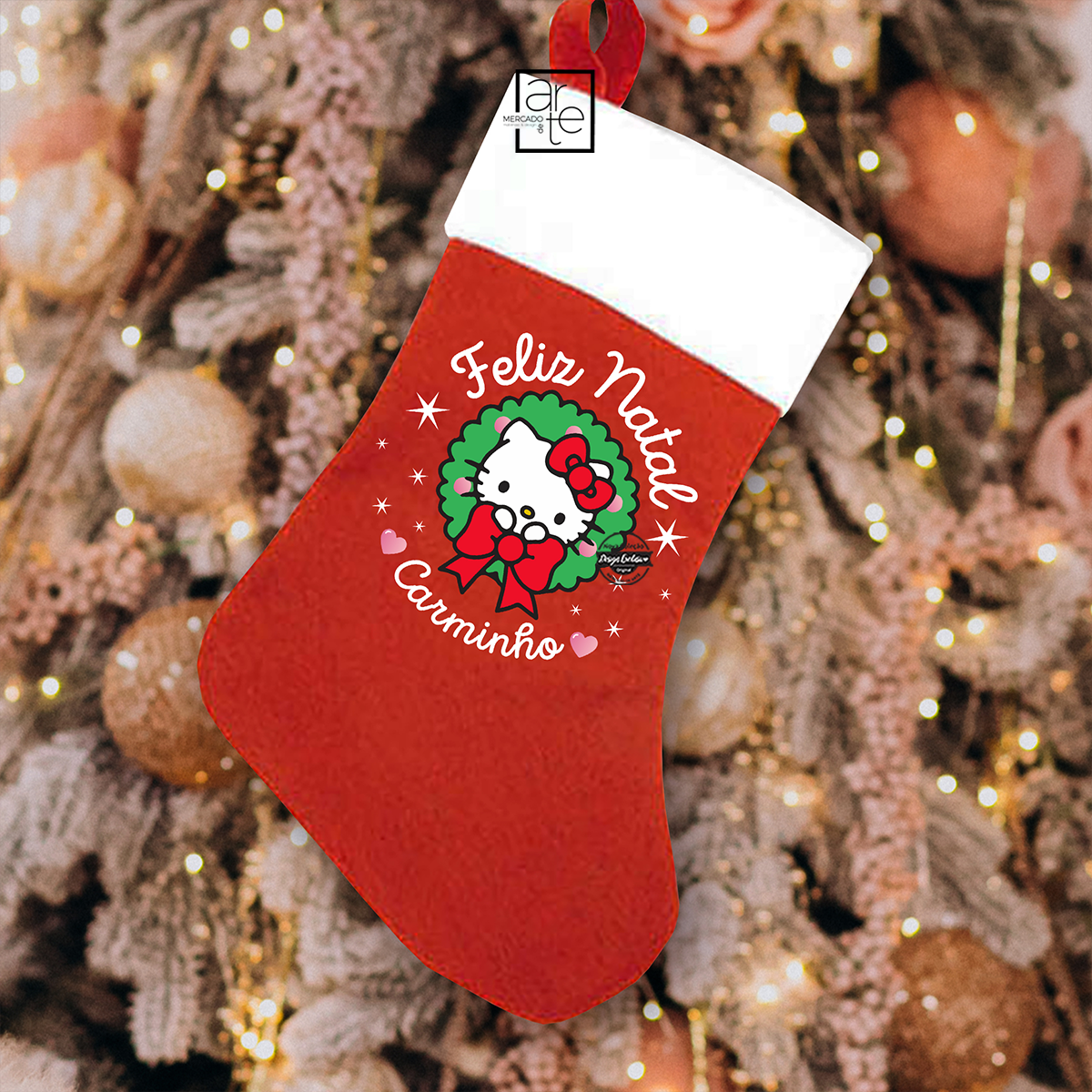 Bota de Natal "Hello Kitty"