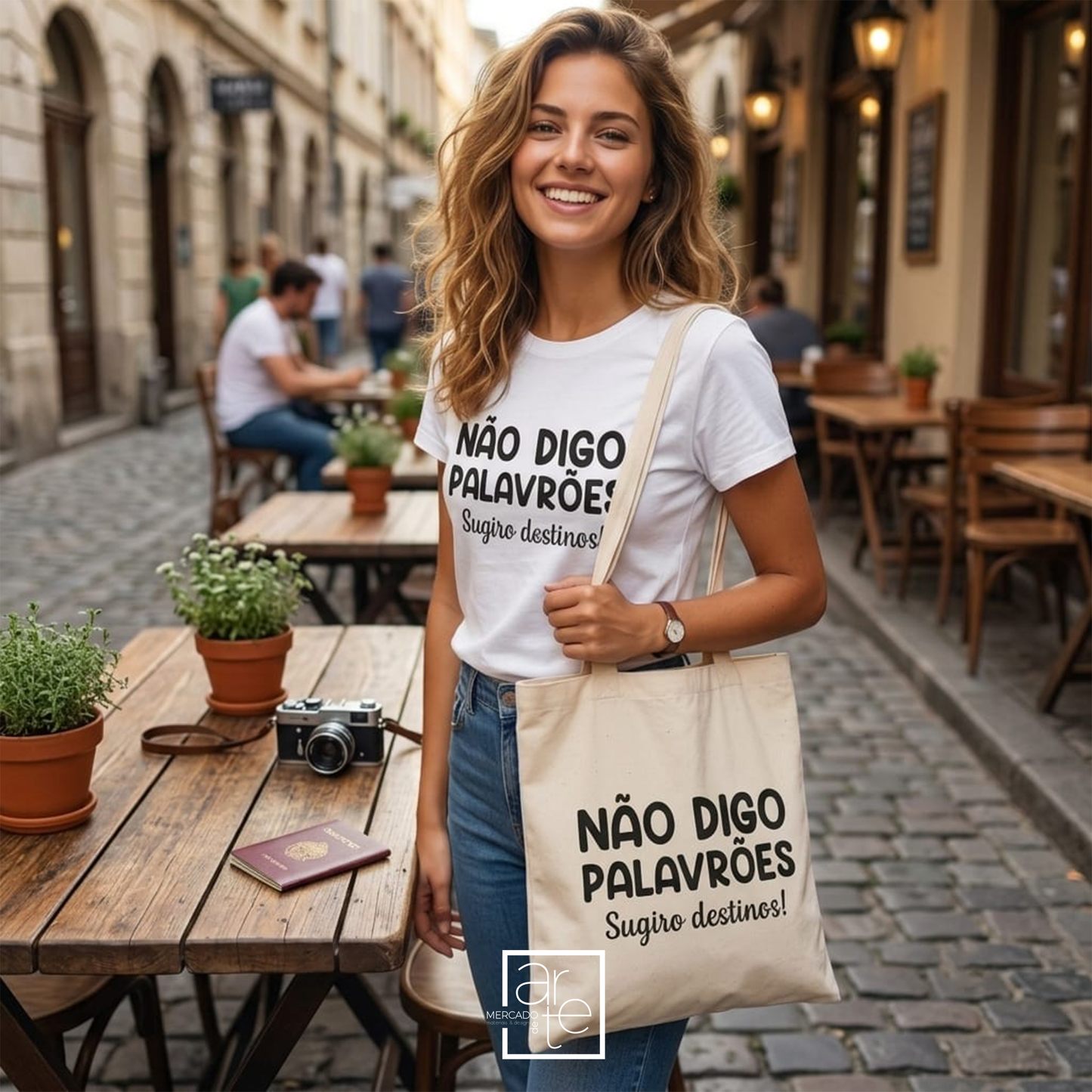 T-shirt e/ou Saco  " Não digo palavrões, sugiro destinos! "