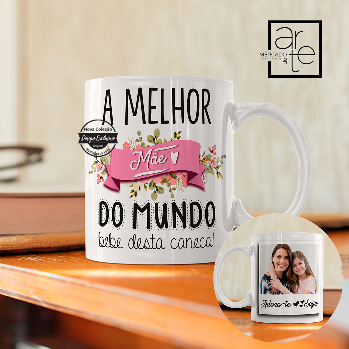 Novidade!   Adoramos esta novidade super gira e florida especialmente pensada para as melhores mães! Personalize com a frase e fotografia que desejar e surpreenda quem mais merece.   REF:MA-MAE188  Material  Cerâmica, capacidade 300ml. 