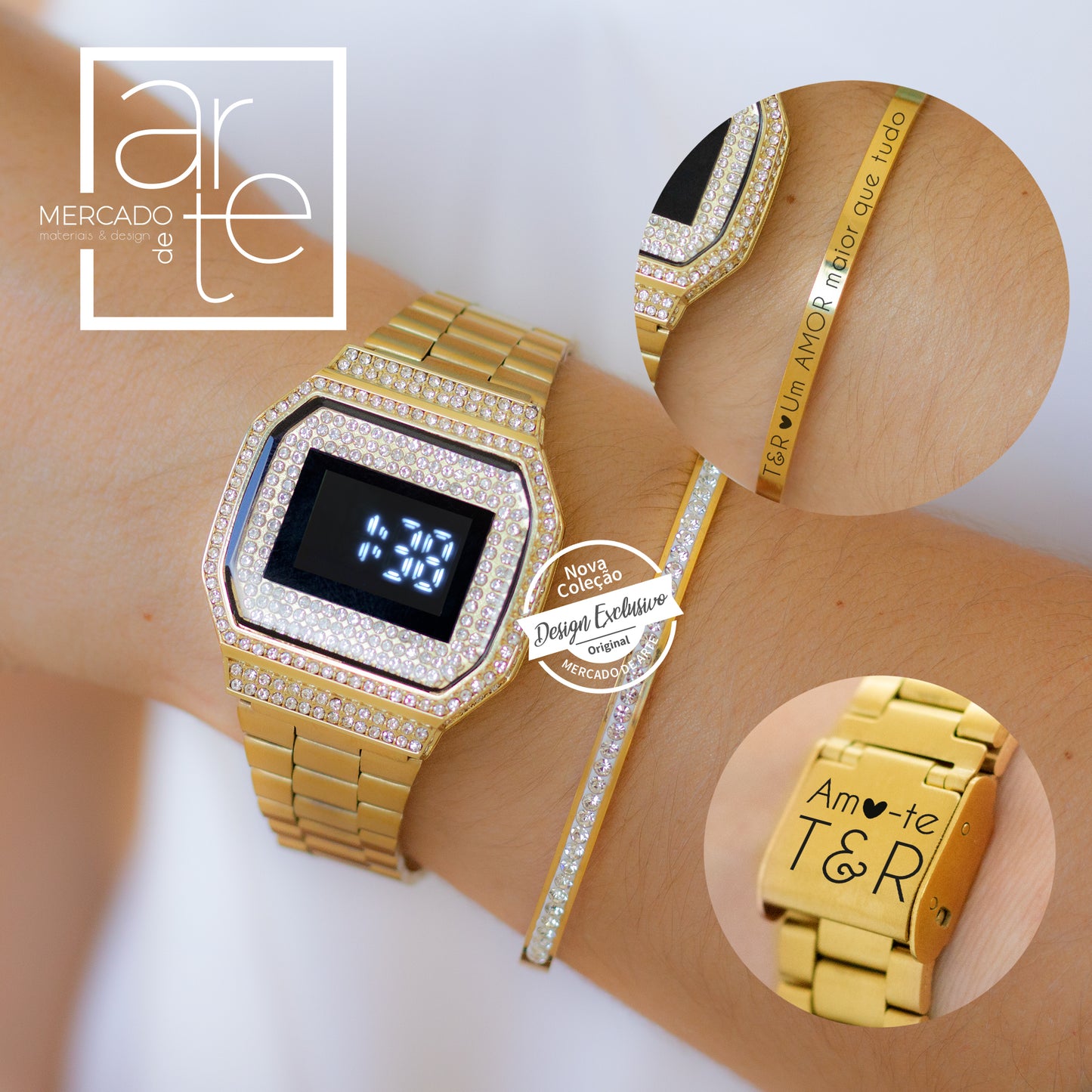 Relógio digital " Amo-te" e/ou pulseira