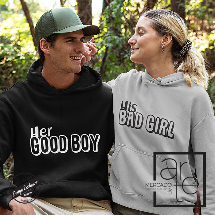 Conjunto de Sweatshirts " Her Good Boy / His Good Girl"