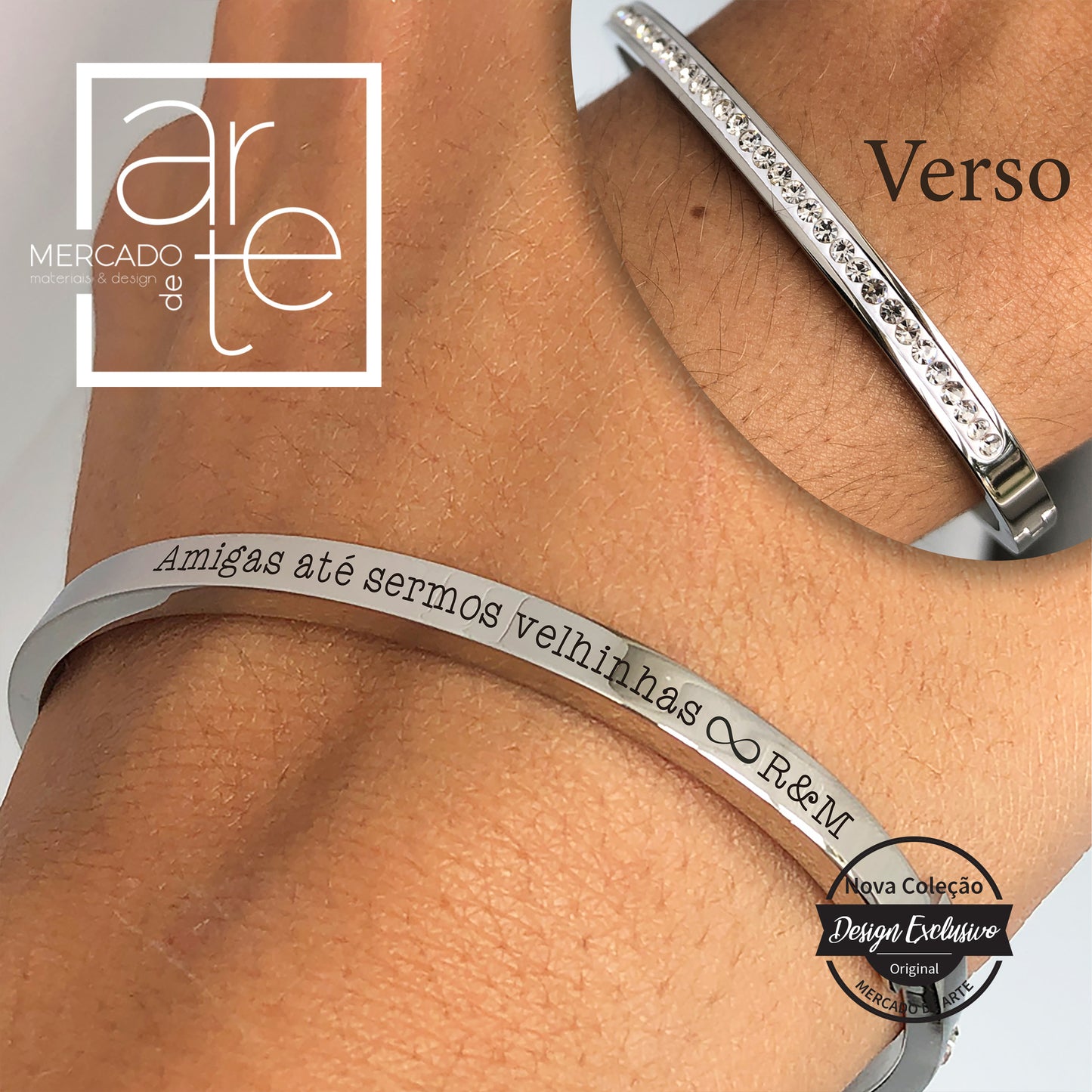 Pulseira escrava " Amigas até sermos velhinhas "