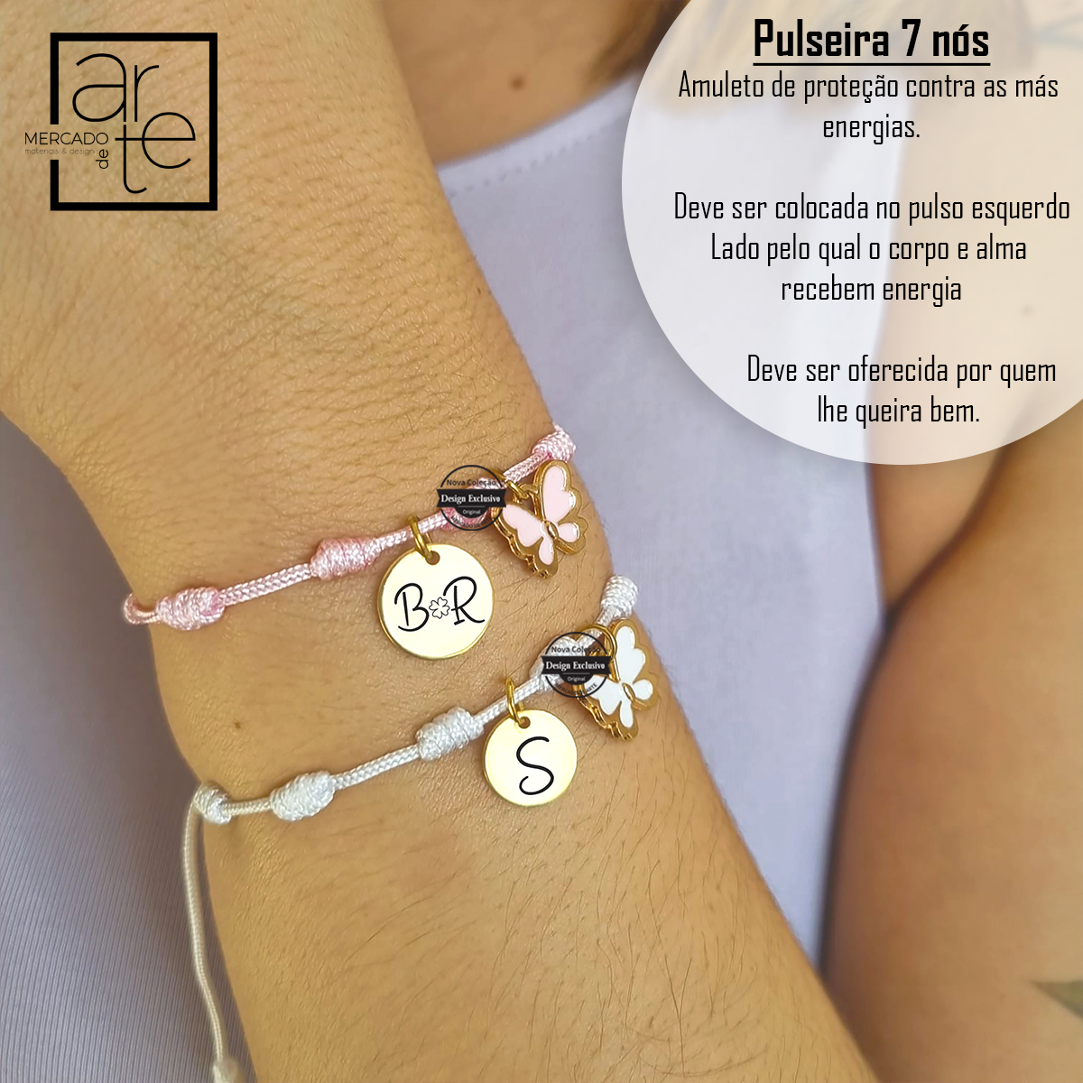 A pedido das nossas clientes finalmente chegaram as nossas pulseiras 7 nós de variadas cores. Pulseiras 7 nós um amuleto contra as más energias para ter sempre consigo.  Escolha com o nome ou inicial. 